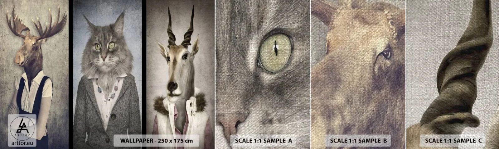 Fototapeta Próbka Premium Canvas - Futra znów w modzie - Abstrakcja, Fantasy, Łoś - 100x30 cm