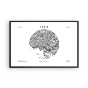 Plakat w czarnej ramie - Anatomia Oslo - 91x61 cm