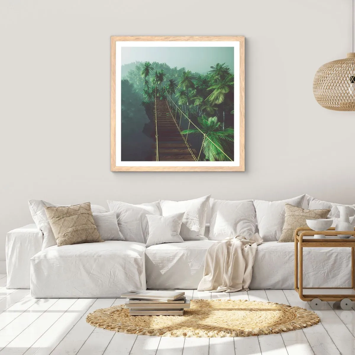 Plakat w ramie jasny dąb - Nad kipielą zieleni - 30x30 cm