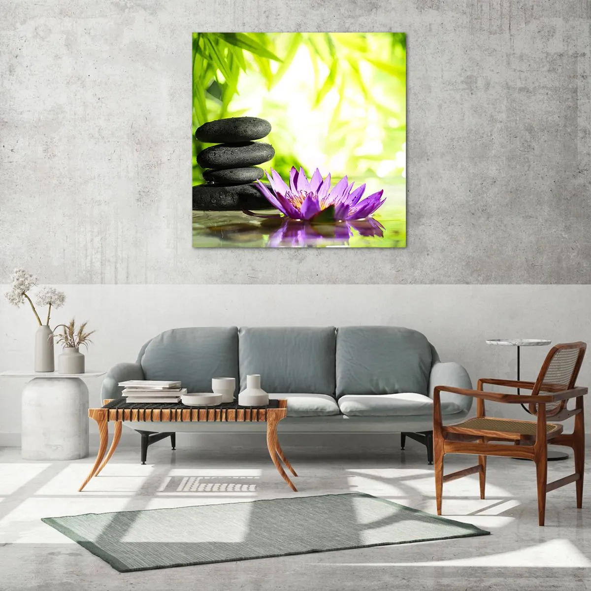 Obraz na szkle - W bambusowym chruśniaku - 50x50 cm