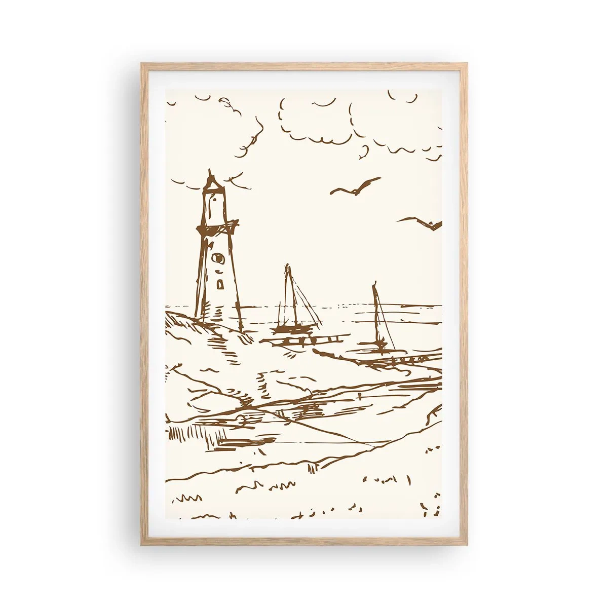 Plakat w ramie jasny dąb - Zarys wspomnienia lata - 61x91 cm