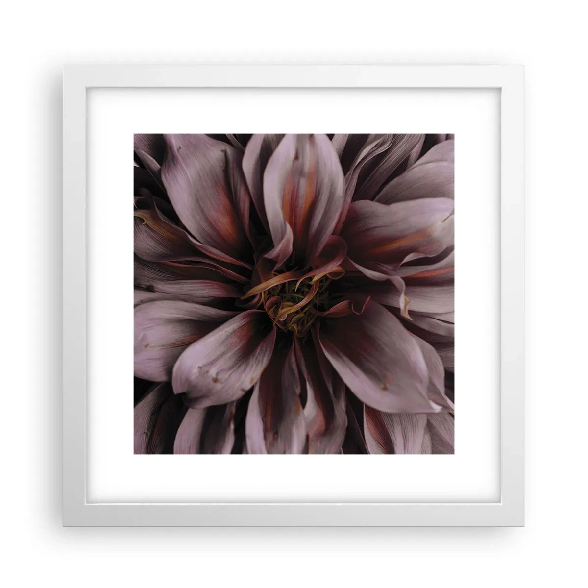 Plakat w białej ramie - Kwietne serce - 30x30 cm