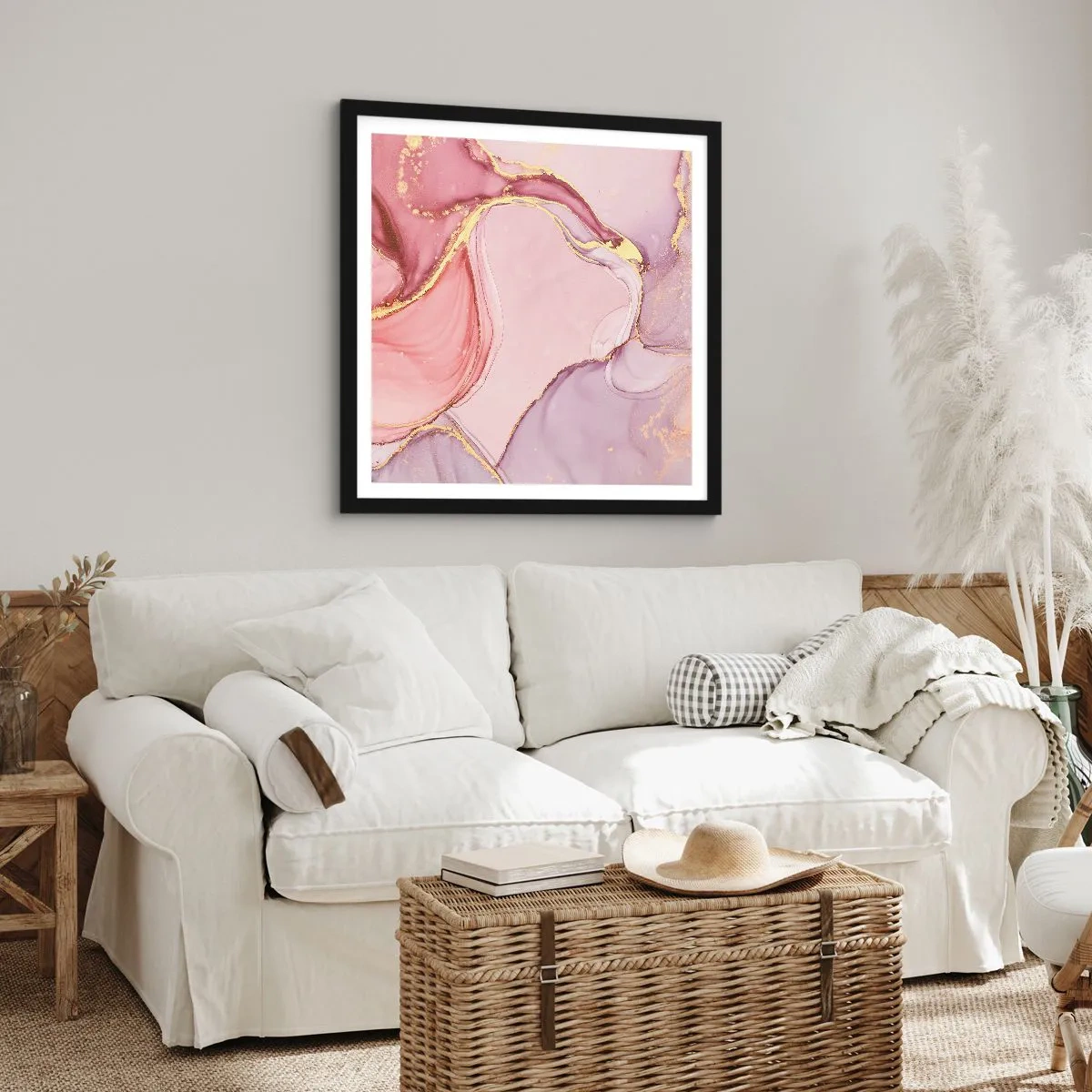 Plakat w czarnej ramie - Pieszczota barw - 60x60 cm