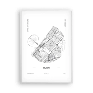 Plakat w białej ramie - Anatomia Dubaju - 70x100 cm