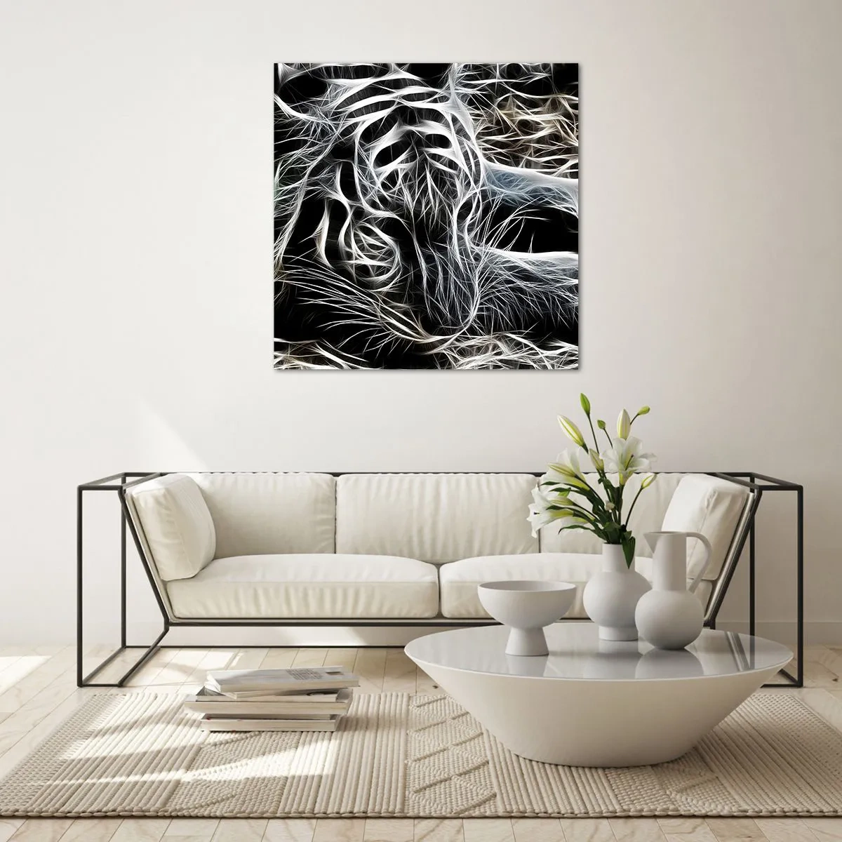 Obraz na szkle - Studium kociej lekkości - 70x70 cm
