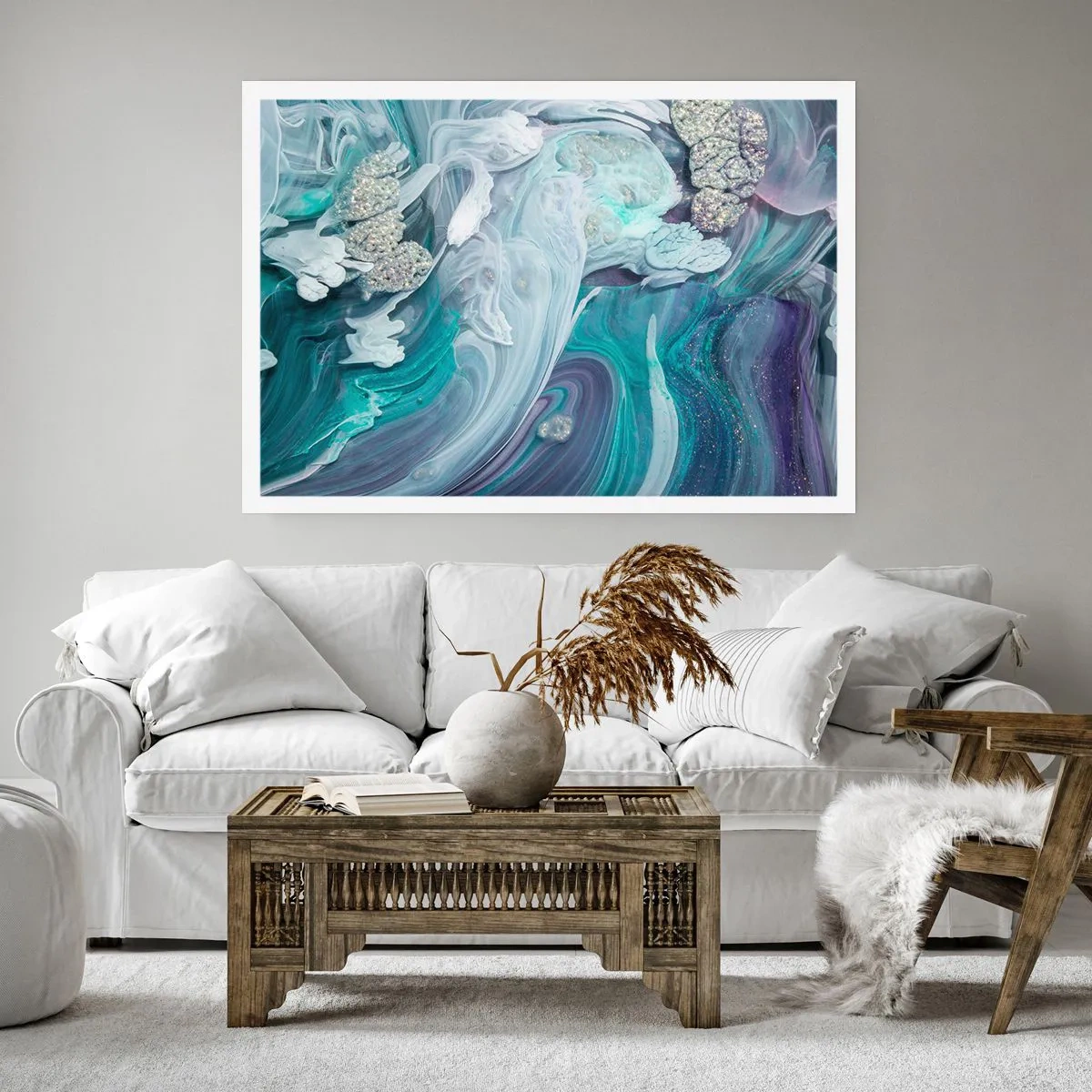 Plakat - Nurty błękitu - 40x30 cm
