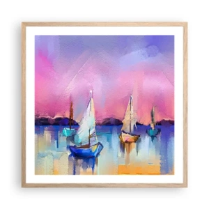 Plakat w ramie jasny dąb - Kierunek: szerokie wody - 60x60 cm