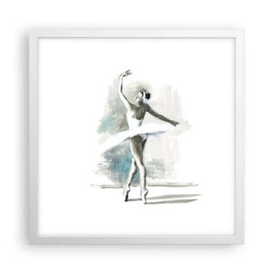Plakat w białej ramie - Zaklęta w łabędzia - 40x40 cm