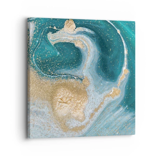 Obraz na płótnie - Wir złota i turkusu - 30x30 cm
