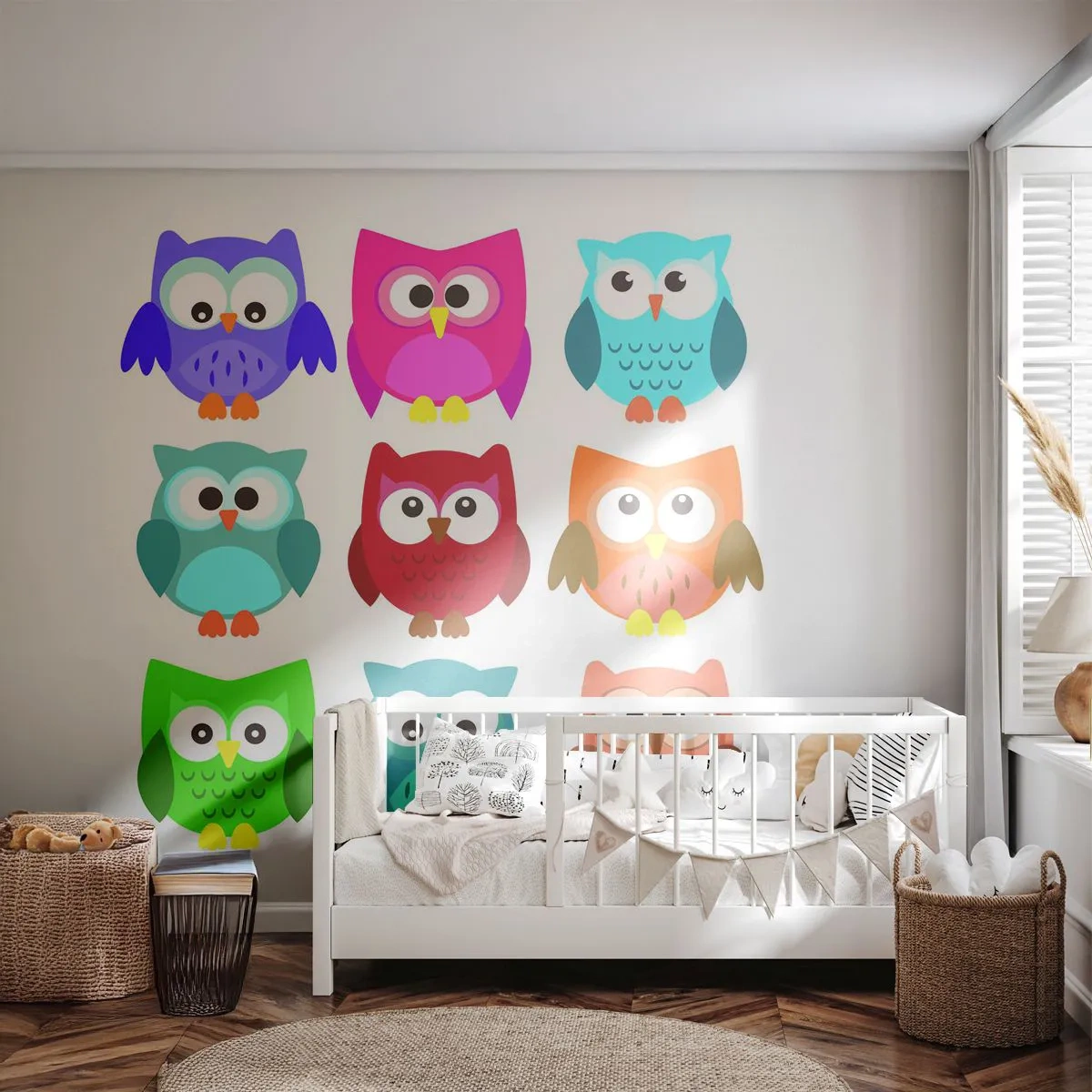 Fototapeta Premium Canvas - Różnić można się zabawnie - Dla Dzieci, Sowa, Grafika - 250x175 cm