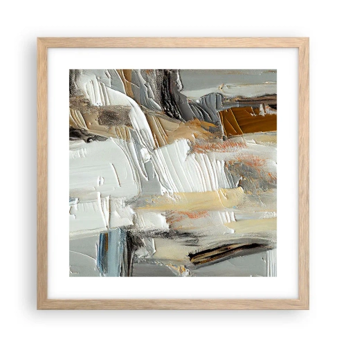 Plakat w ramie jasny dąb - Barwne nawarstwienia - 40x40 cm