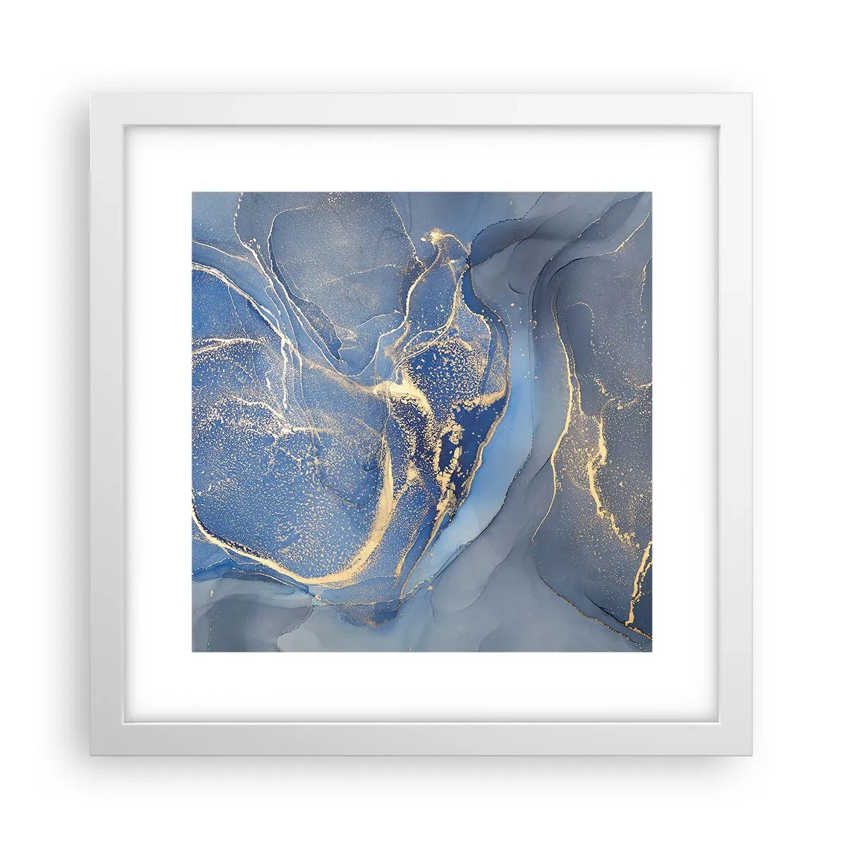 Plakat w białej ramie - Złoty pył - 30x30 cm