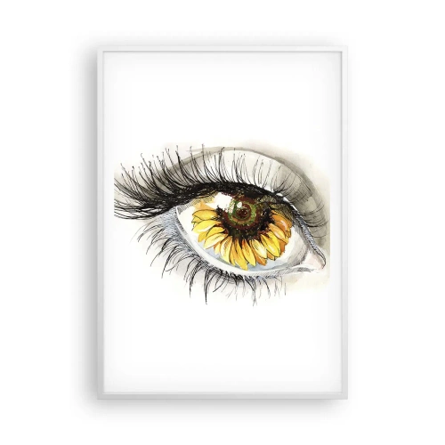 Plakat w białej ramie - Spojrzenie gorące jak lato - 70x100 cm