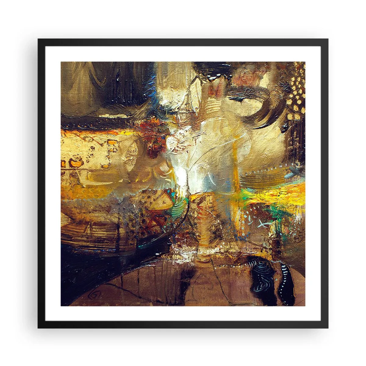 Plakat w czarnej ramie - Zimno, cieplej, gorąco - 60x60 cm