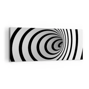 Obraz na płótnie - Czarno-biała spirala tworząca efekt hipnotyczny - 120x50cm - Też nie możesz się oprzec? - Nowoczesna dekoracja ścienna do salonu i sypialni ARTTOR