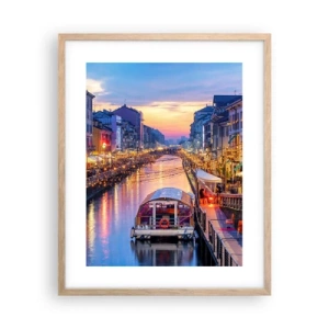 Plakat w ramie jasny dąb - Wieczór światła i zabawy - 40x50 cm