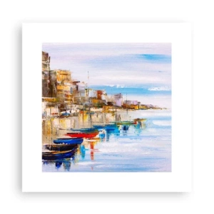 Plakat - Wielobarwna miejska przystań - 30x30 cm