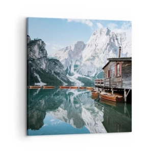 Obraz na płótnie - Krystaliczny, górski poranek - 60x60 cm