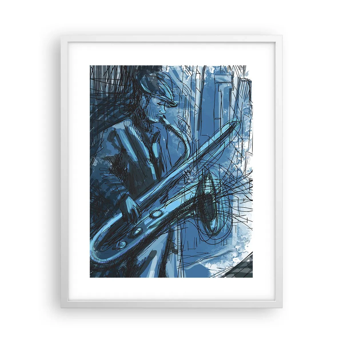 Plakat w białej ramie - Miejska rapsodia - 40x50 cm