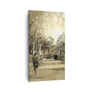 Obraz na płótnie - Piórkiem zatrzymana chwila - 45x80 cm