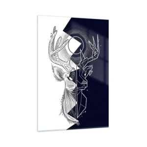 Obraz na szkle - Geometria i natura w symbolicznej kompozycji - 80x120cm - Walka i jedność przeciwieństw - Nowoczesna dekoracja ścienna do salonu i sypialni ARTTOR