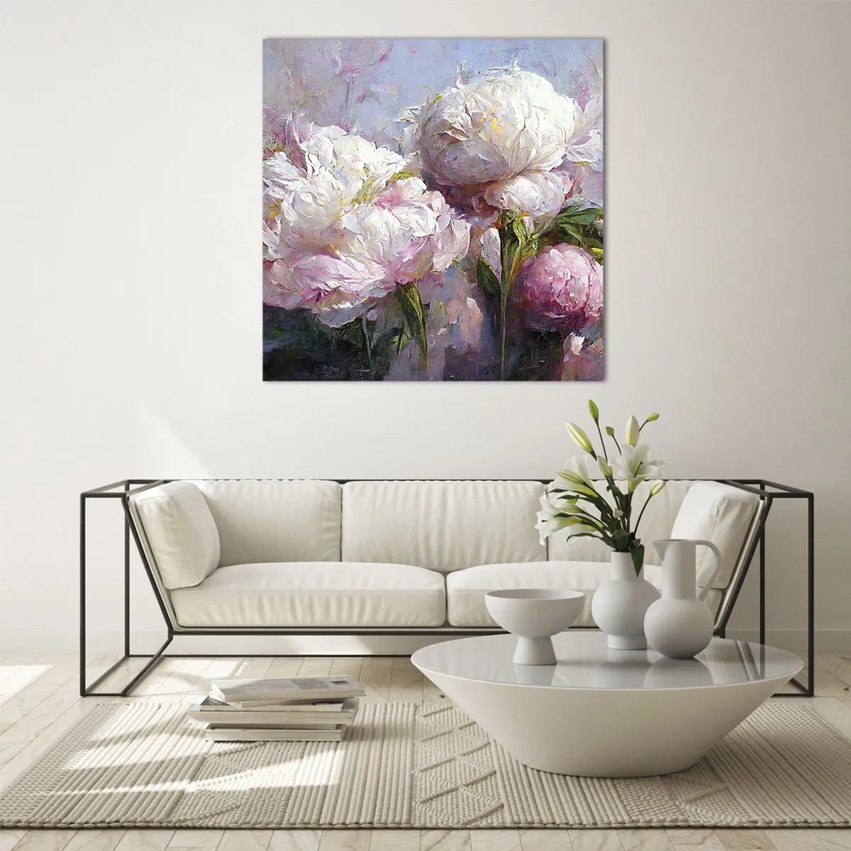 Obraz na szkle - Kipiący życiem bukiet - 60x60 cm