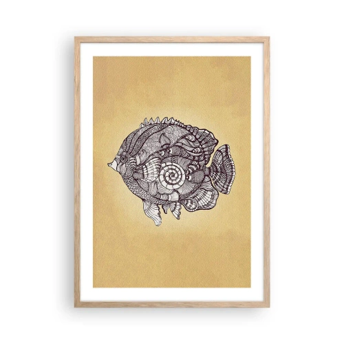 Plakat w ramie jasny dąb - Z oceanu ornamentów - 50x70 cm