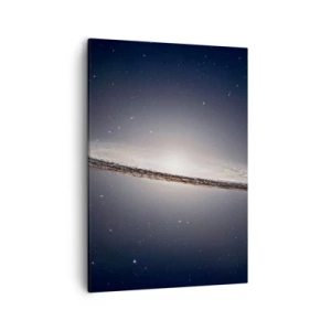 Obraz na płótnie - Fotografia galaktyki spiralnej w przestrzeni kosmicznej z gwiazdami - 50x70cm - Dawno temu w odległej galaktyce… - Nowoczesna dekoracja ścienna do salonu, kuchni i sypialni ARTTOR