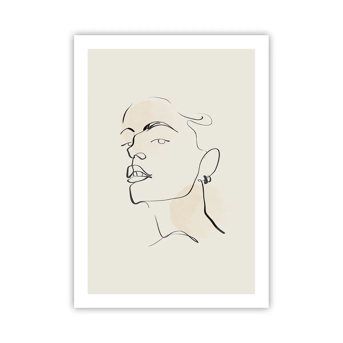 Plakat - Minimalistyczny portret kobiety w stylu line art - 50x70cm - Dumne spojrzenie - Nowoczesna dekoracja ścienna do salonu, kuchni i sypialni ARTTOR