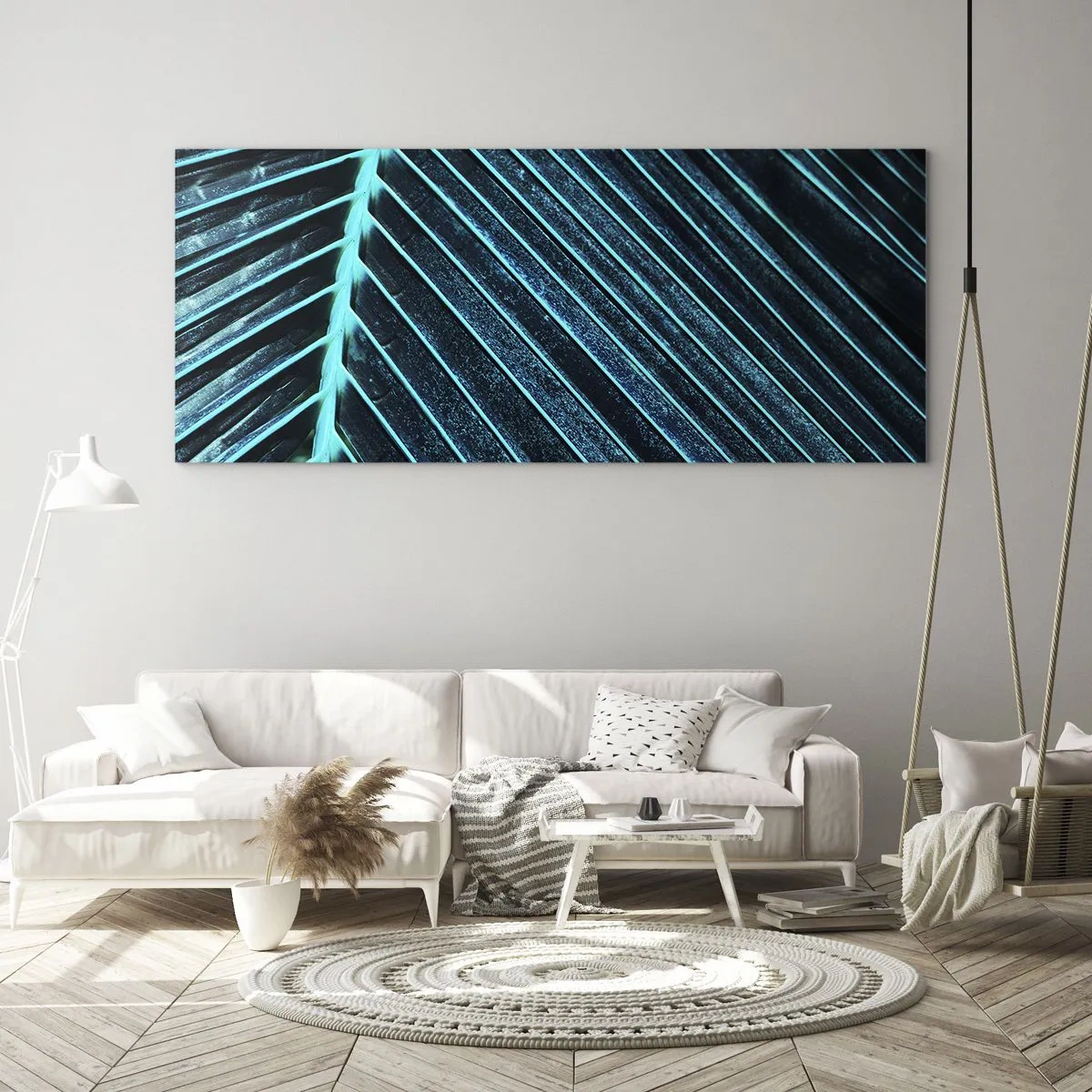 Obraz na szkle - Faktura zieleni - 90x30 cm