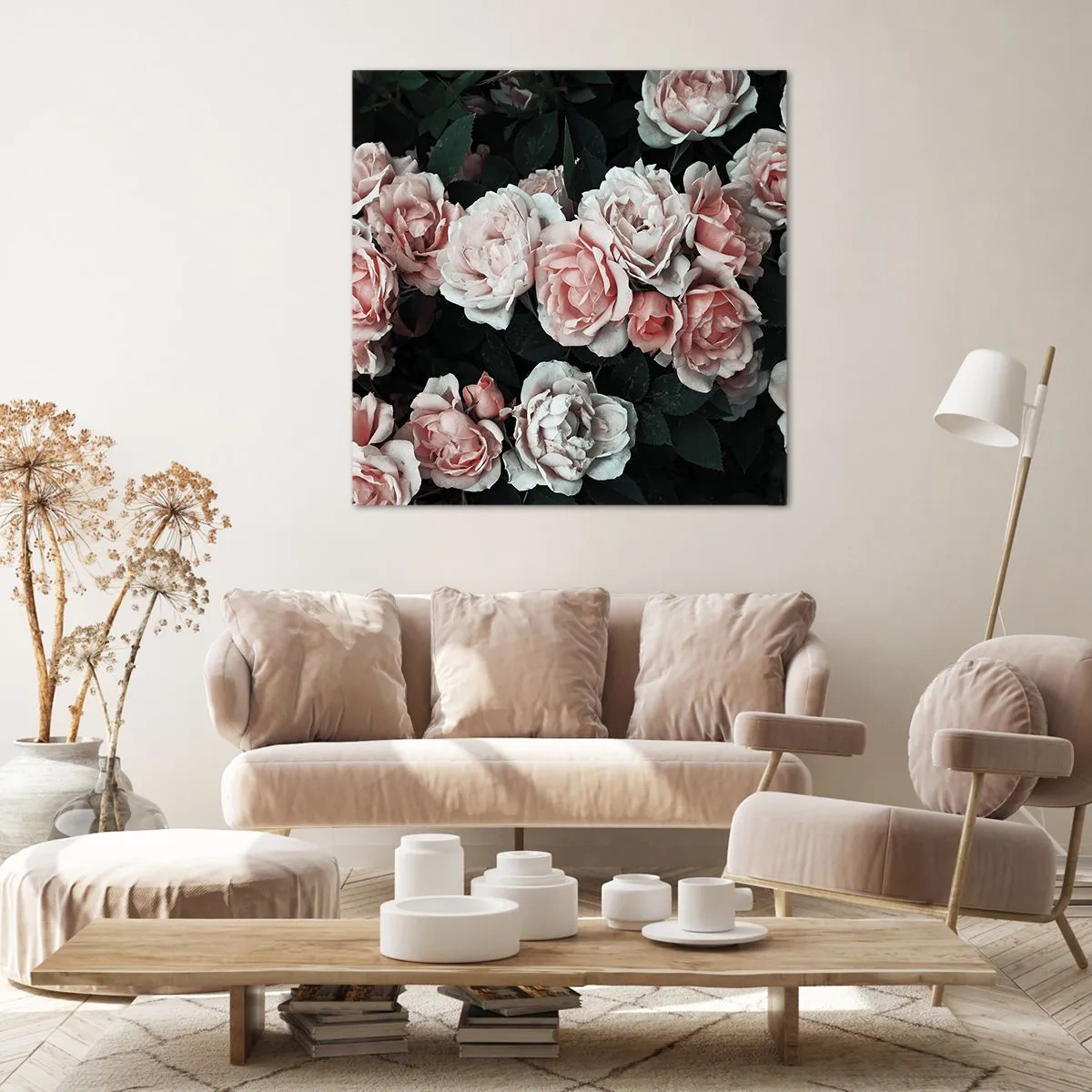 Obraz na płótnie - Różany ansamble - 60x60 cm