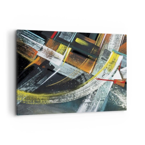 Obraz na płótnie - Kolorowe abstrakcyjne pociągnięcia pędzla - 100x70cm - Energia ruchu - Nowoczesna dekoracja ścienna do salonu, kuchni i sypialni ARTTOR