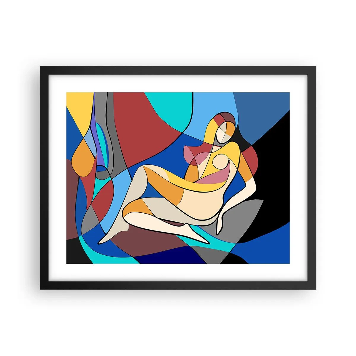 Plakat w czarnej ramie - Kubistyczny akt - 50x40 cm