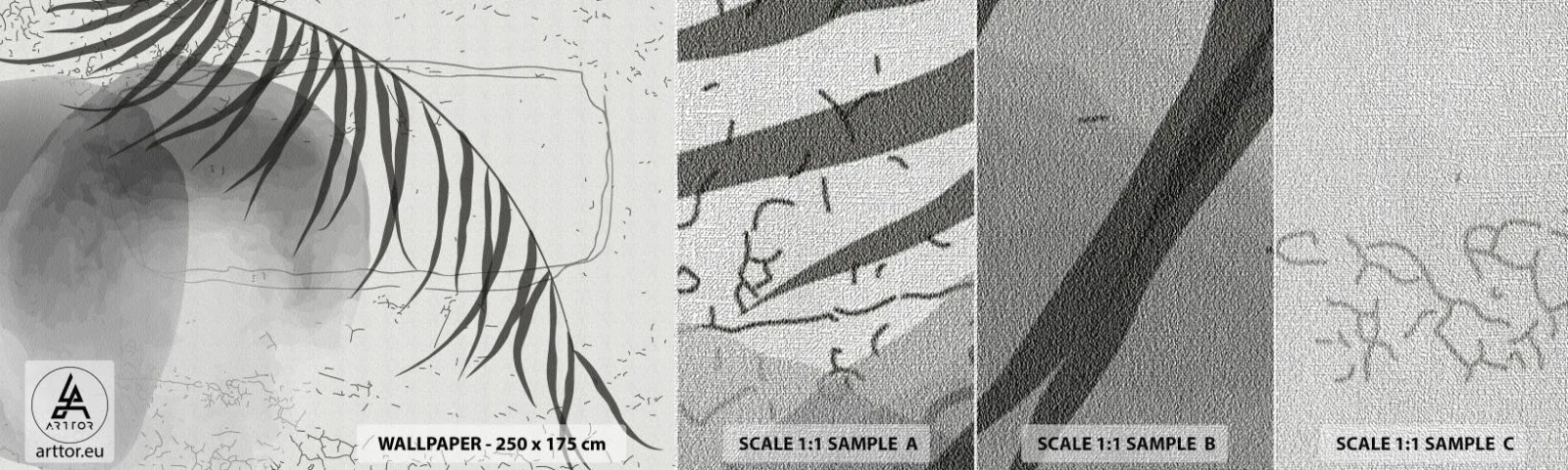 Fototapeta Próbka Premium Canvas - Subtelna egzotyka natury - Minimalizm, Botaniczny, Liść - 100x30 cm