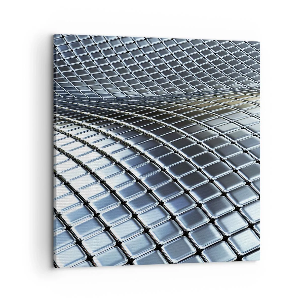 Obraz na płótnie - Metaliczna srebrna fala - 60x60 cm