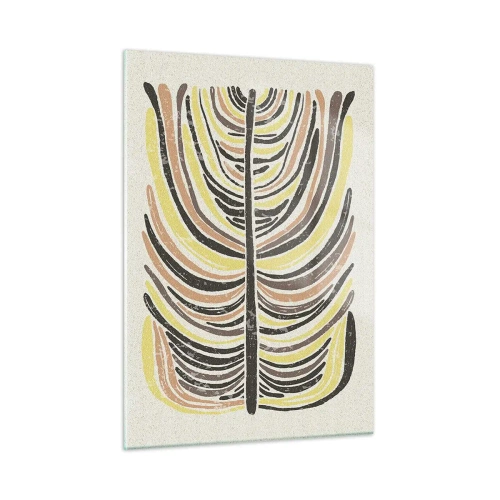 Obraz na szkle - Organiczna abstrakcja w ciepłych kolorach ziemi na jasnym tle - 50x70cm - Abstrakcja pełna życia - Nowoczesna dekoracja ścienna do salonu, kuchni i sypialni ARTTOR