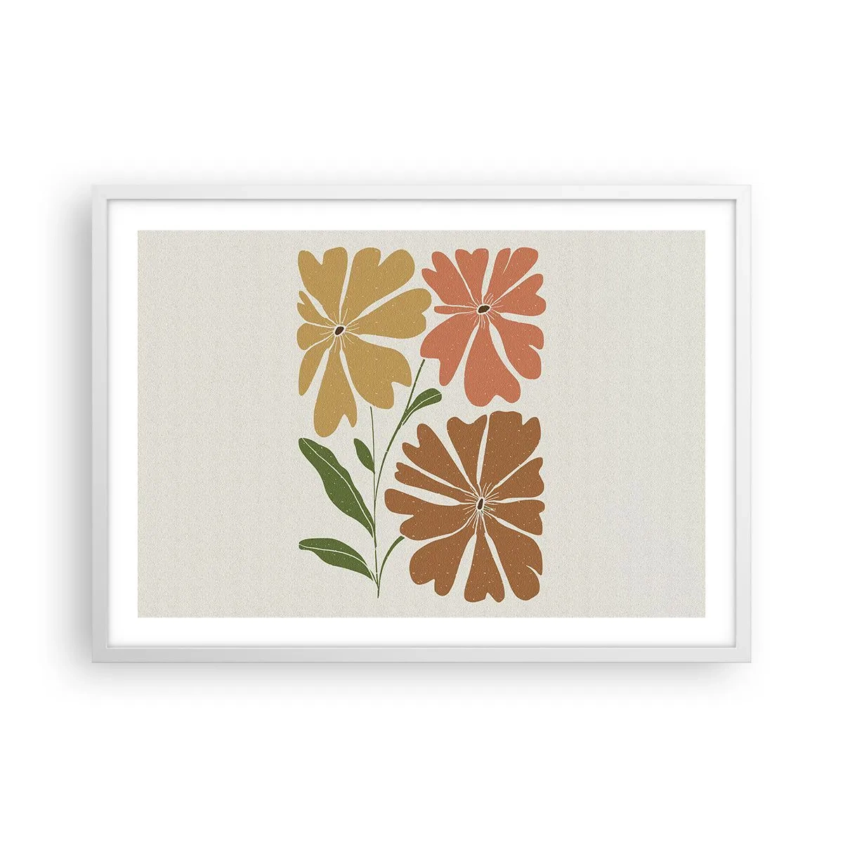 Plakat w białej ramie - Natura i geometria - 70x50 cm