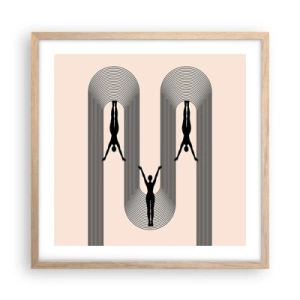 Plakat w ramie jasny dąb - Do góry nogami - 50x50 cm