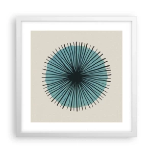 Plakat w białej ramie - Promieniście na błękicie - 40x40 cm