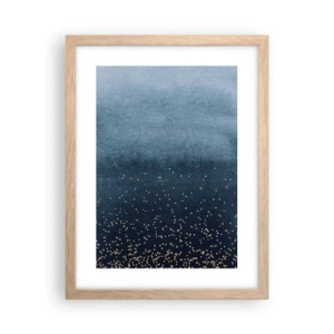 Plakat w ramie jasny dąb - Kompozycja – niebieskie fazy - 30x40 cm