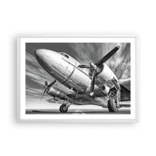 Plakat w białej ramie - Zawsze gotowy do lotu - 70x50 cm