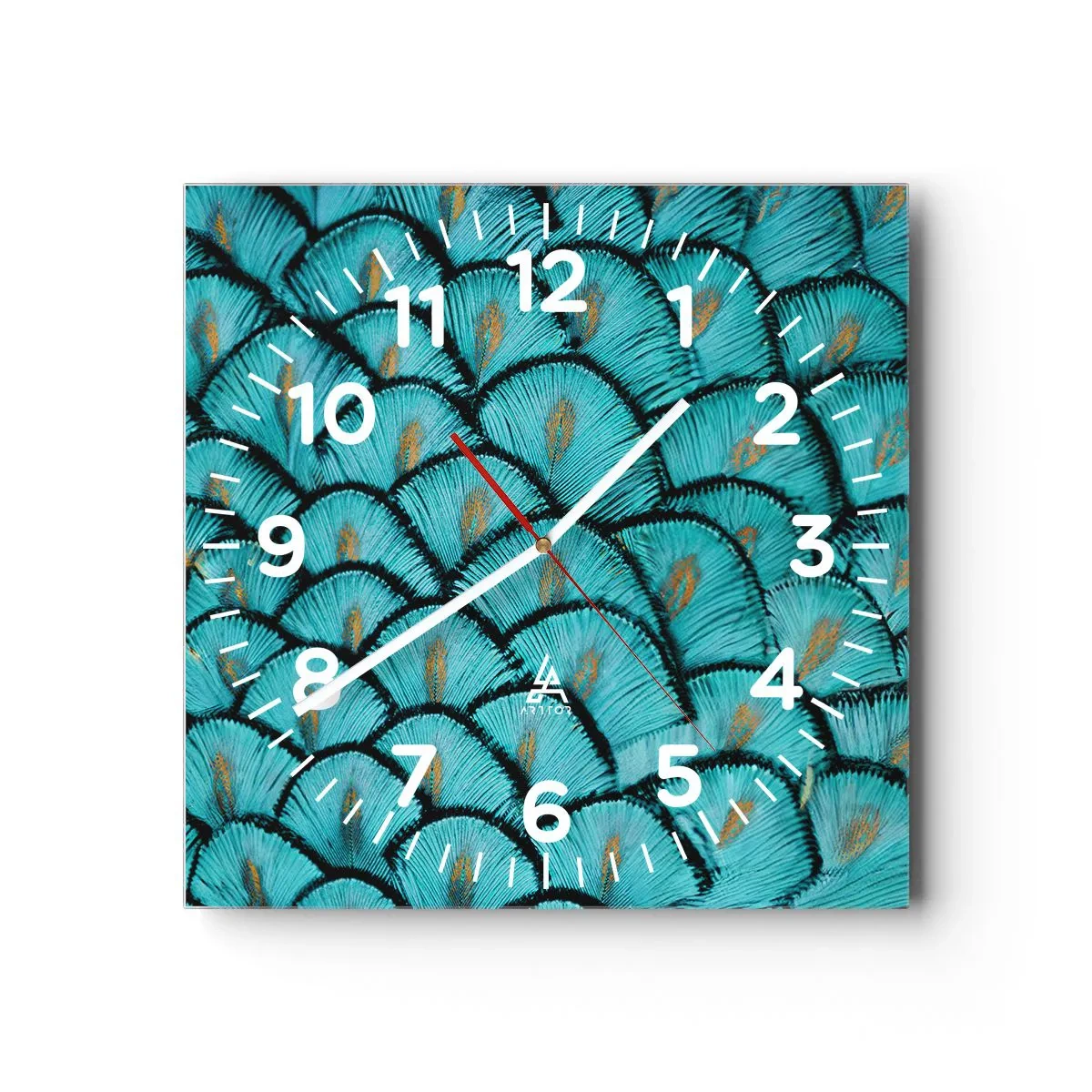 Zegar ścienny - Wielka gala piór - 30x30 cm