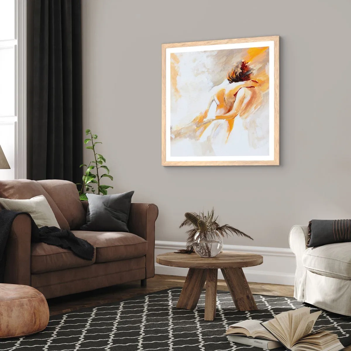 Plakat w ramie jasny dąb - W niebie bliskości - 50x50 cm