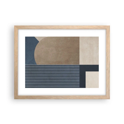 Plakat w ramie jasny dąb - Kompozycja prostoty i krągłości - 40x30 cm