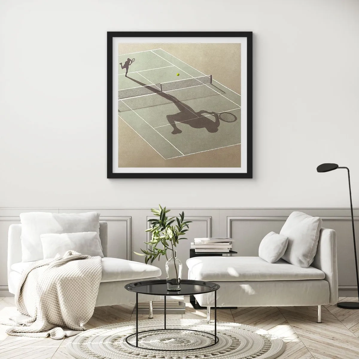 Plakat w czarnej ramie - Pokonać siebie - 40x40 cm