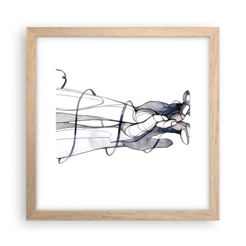 Plakat w ramie jasny dąb - Studium dotyku - 30x30 cm