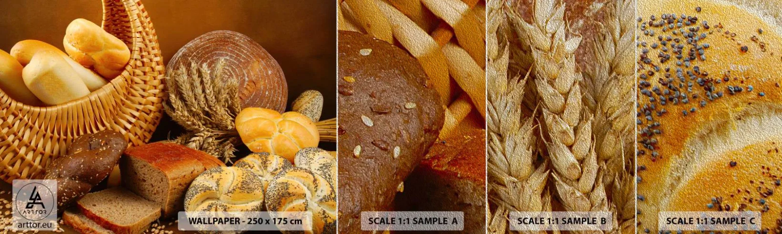 Fototapeta Próbka Premium Sand - Znowu się nam upiekło - Gastronomia, Pieczywo, Chleb - 100x30 cm