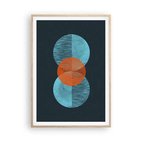 Plakat w ramie jasny dąb - Kompozycja symetryczna - 70x100 cm