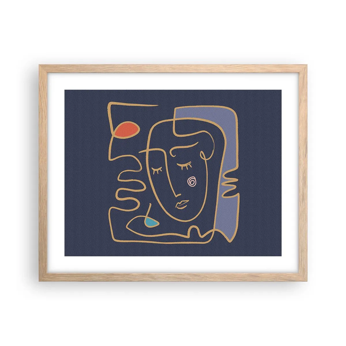 Plakat w ramie jasny dąb - W zamyśleniu - 50x40 cm