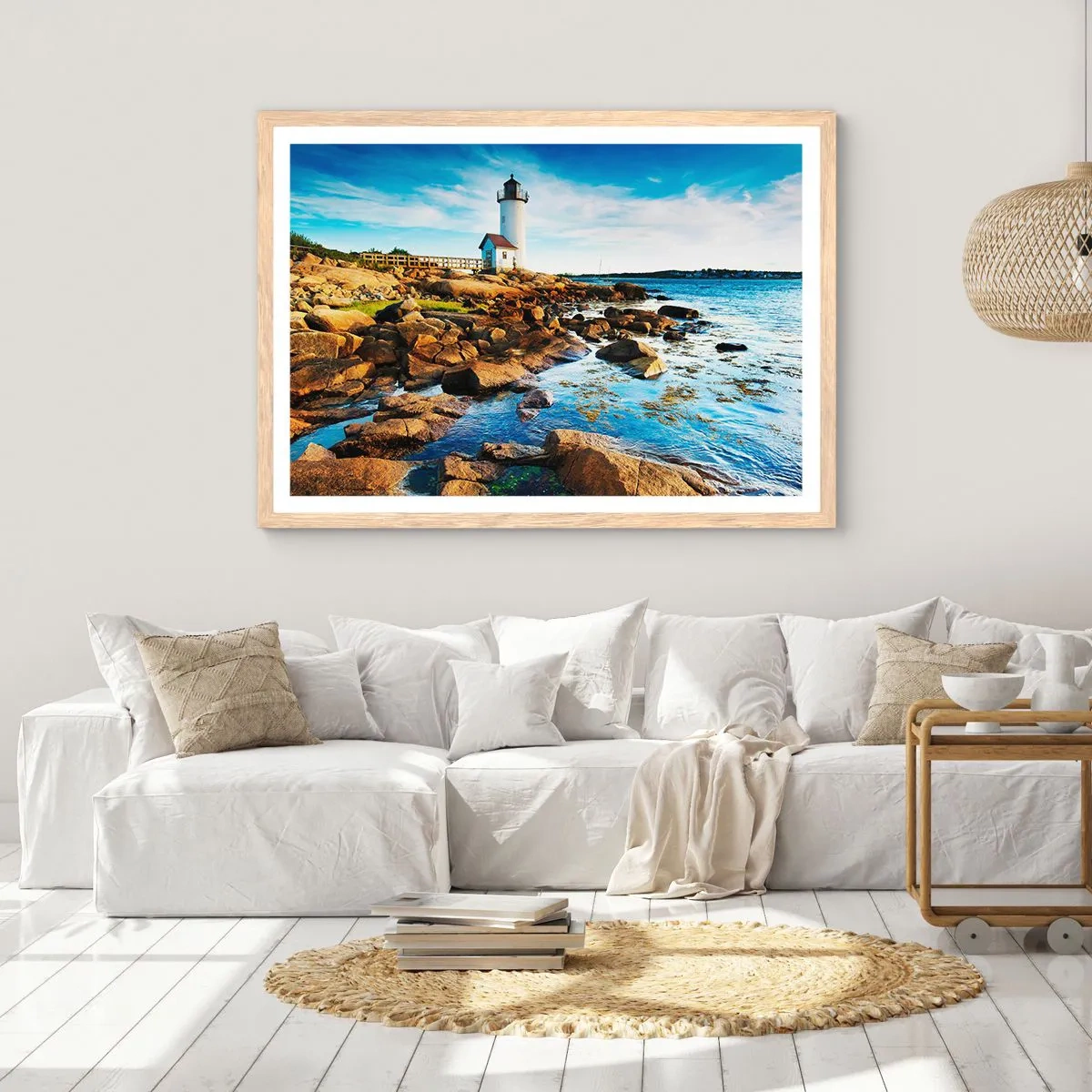 Plakat w ramie jasny dąb - Wracajcie szczęśliwie, czekam - 70x50 cm